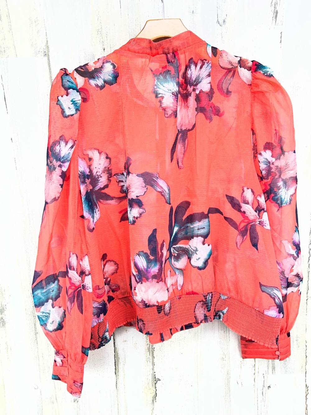 C. Wonder by Christian Siriano Organza Jacket in Painted Orchid Floral Full Zip - Picture 5 of 8